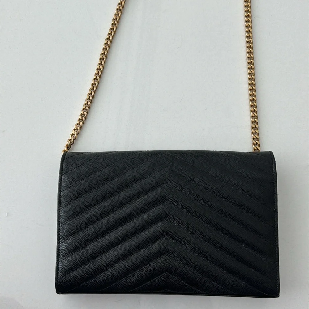 Saint Laurent Black Crossbody Bag with Gold Chain - Picture 4 of 6